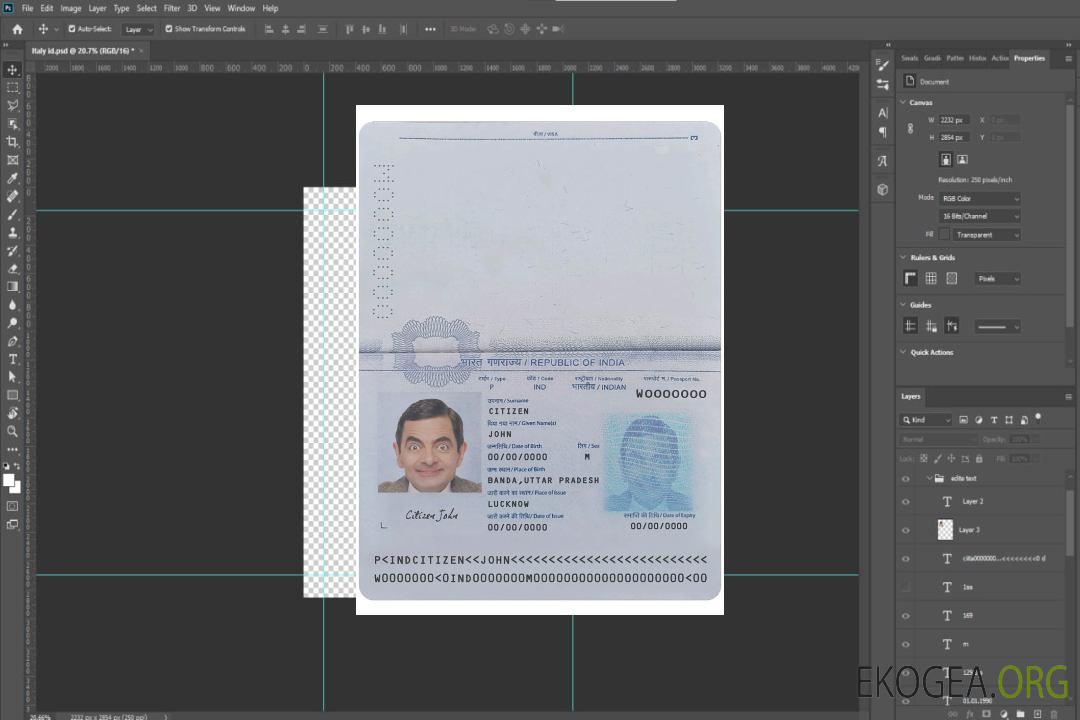 Nouvelle version du passeport indien template